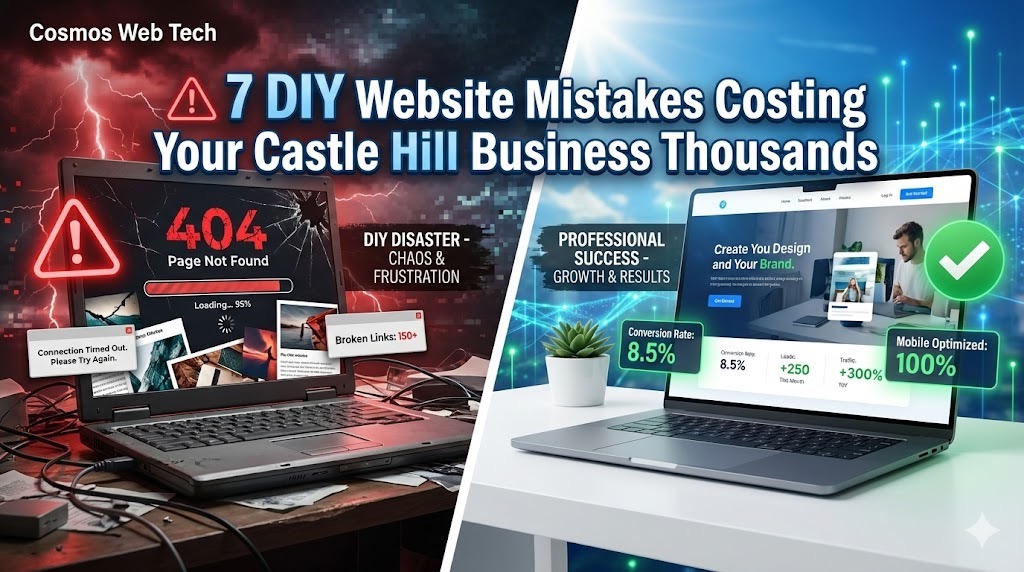 7 DIY Website Mistakes That Are Costing Your Castle Hill Business Thousands in 2024 | Cosmos Web Tech Blog