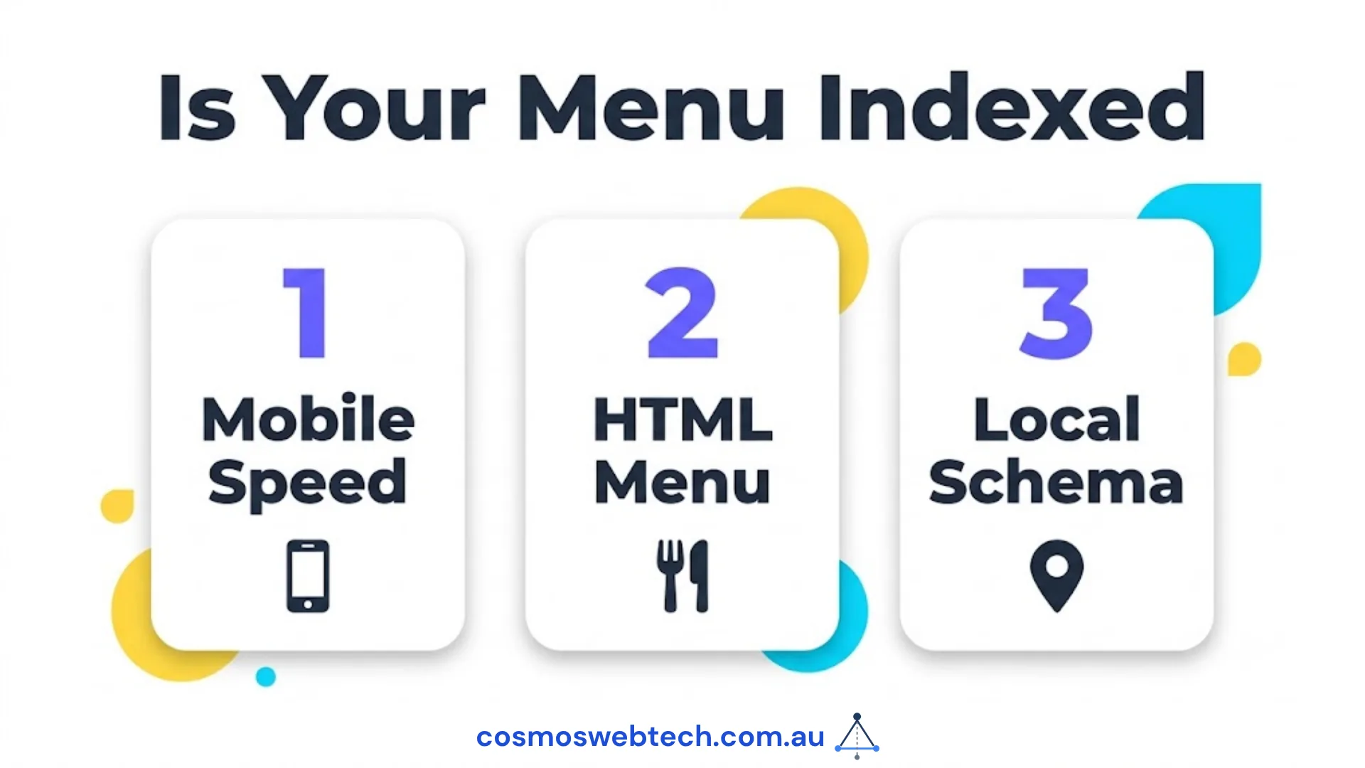 Is your menu indexed: mobile speed, HTML menu, local schema.