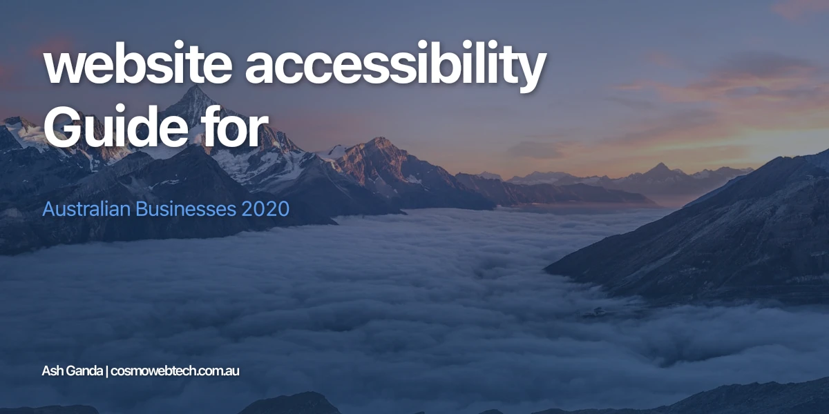 website accessibility Guide for Australian Businesses 2020
